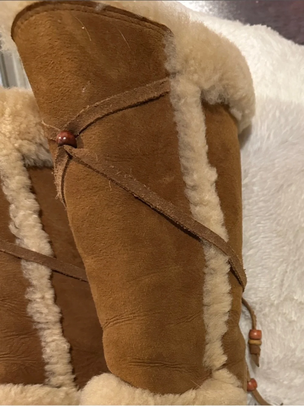 UGG Chestnut Suede Tall Shearling-Lined Boot